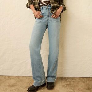 Faherty Sky Blue Patch Pocket Jeans size 29.  Comfy Stretch Terry.